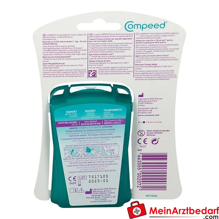 Compeed® cerotto per vesciche da herpes, 15 pezzi.