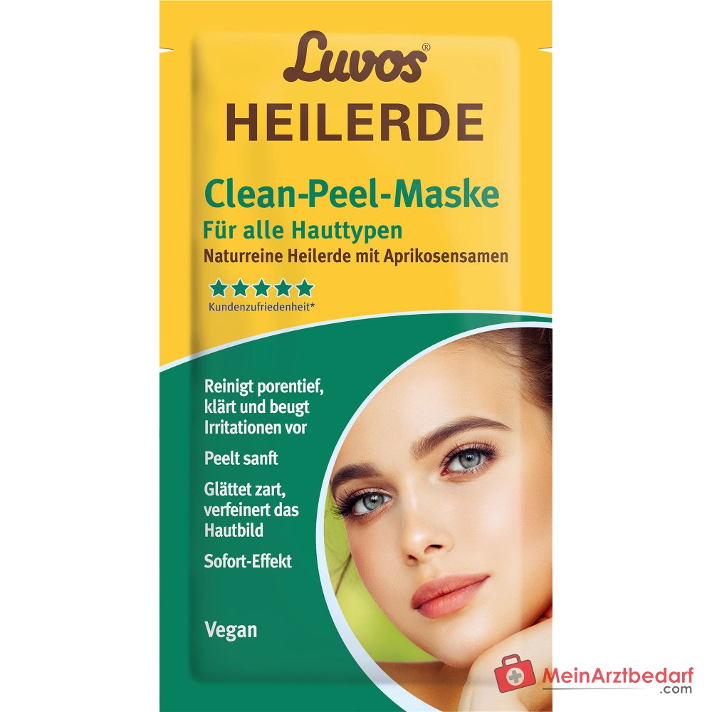 Luvos Heilerde Clean-Peel-Maske Heilerde / Aprikosensamen / Pfirsichkernöl Gesichtsmaske, 2x7,5 ml.