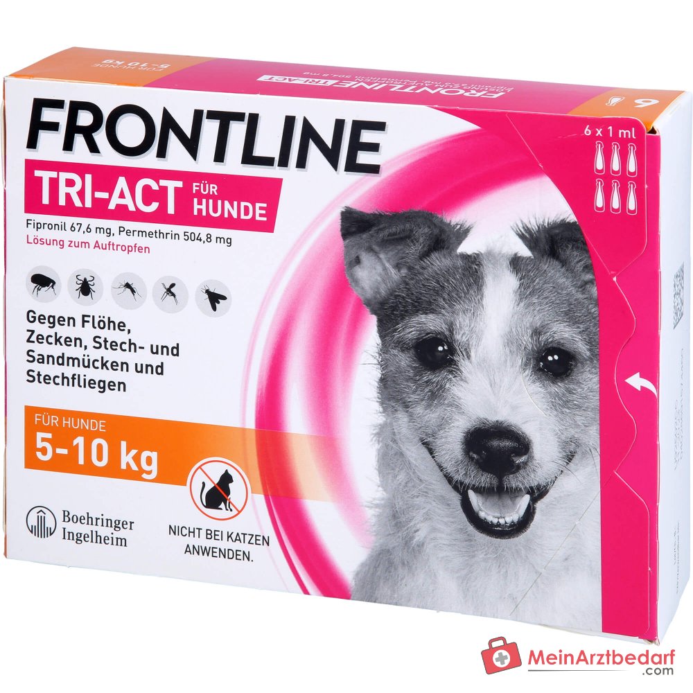 Frontline Tri-Act Perro 5-10 kg Fipronil y Permetrina Spot-On 6 piezas