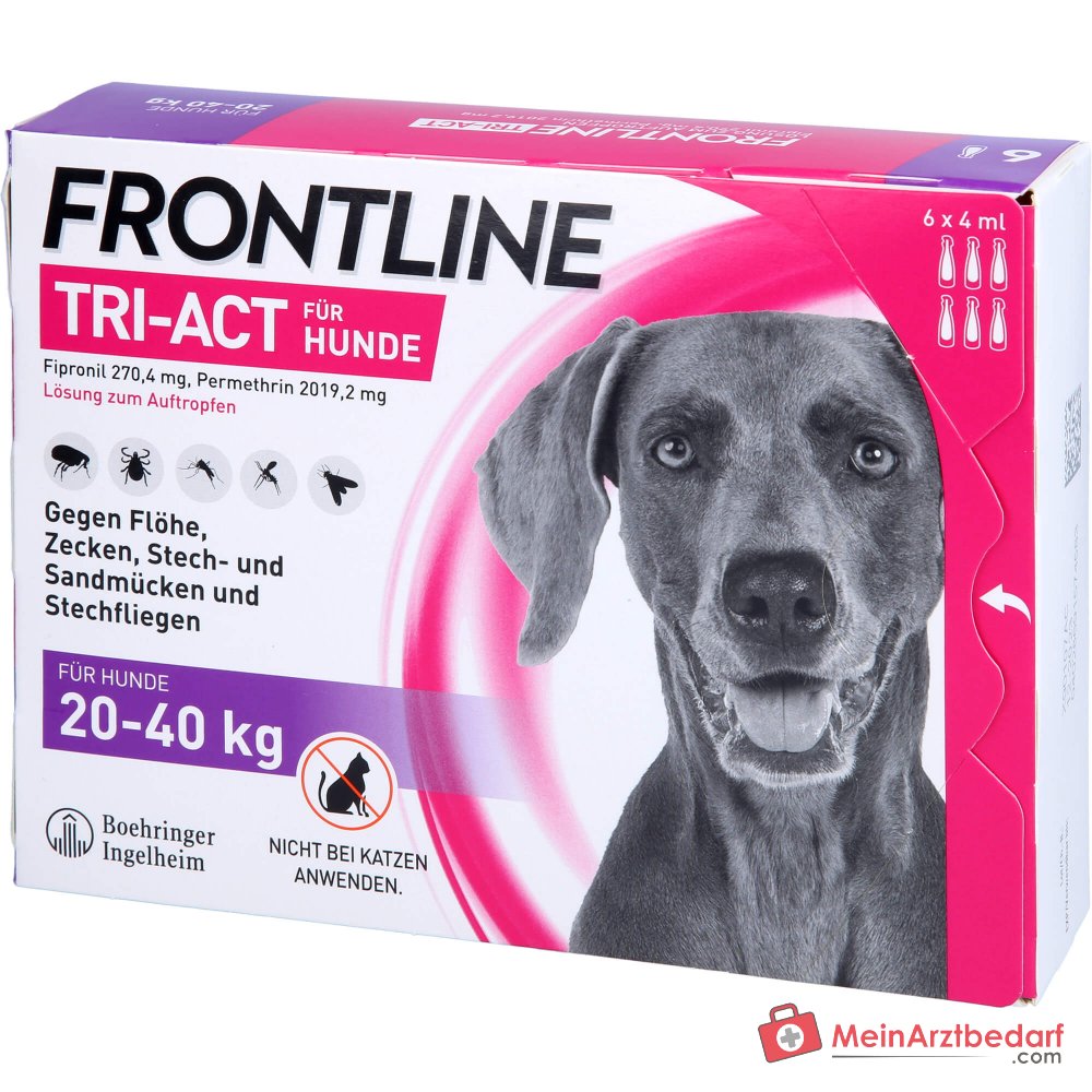 Frontline Tri-Act Spot-On Hund 20–40 kg Fipronil/Permethrin 6 Pipetten