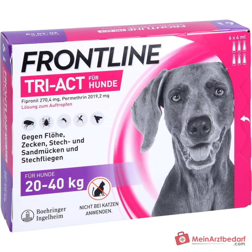 Frontline Tri-Act Spot-On Hund 20–40 kg Fipronil/Permethrin 6 Pipetten