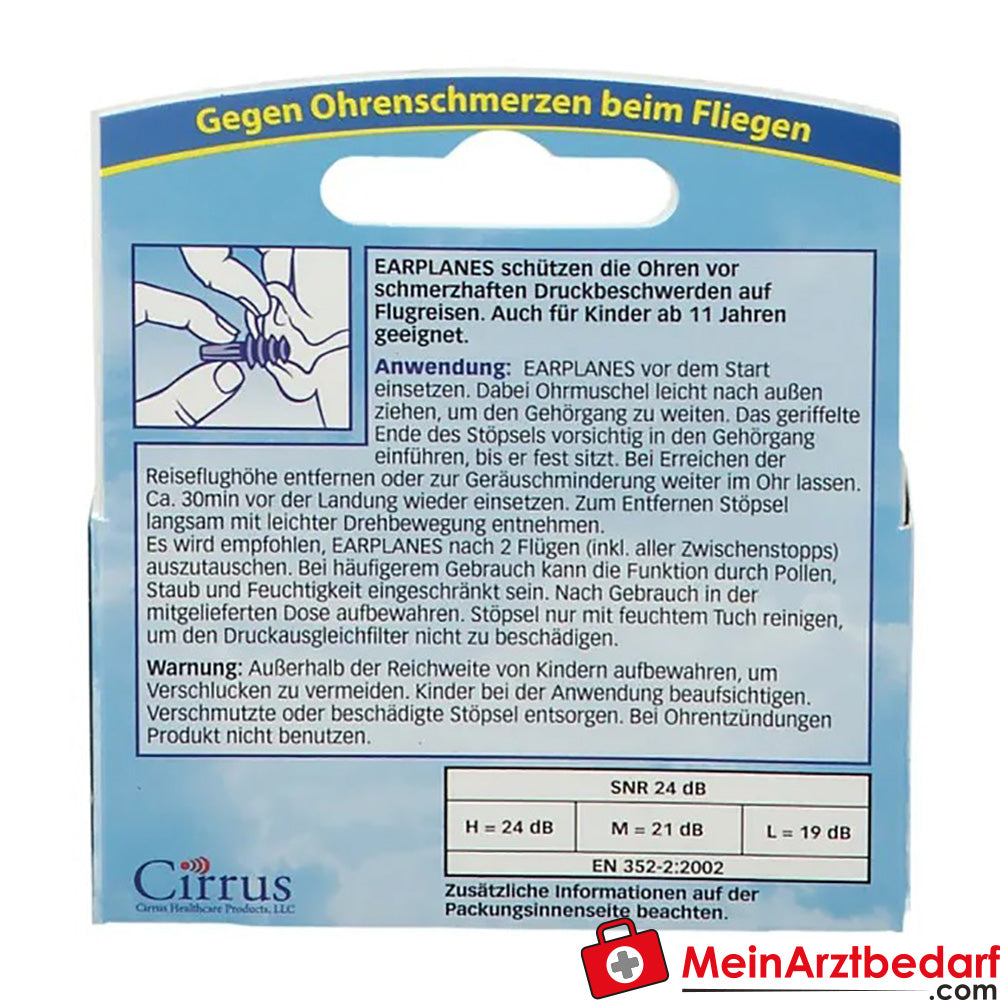 EarPlanes® Ohrstöpsel für Erwachsene, 2 St..