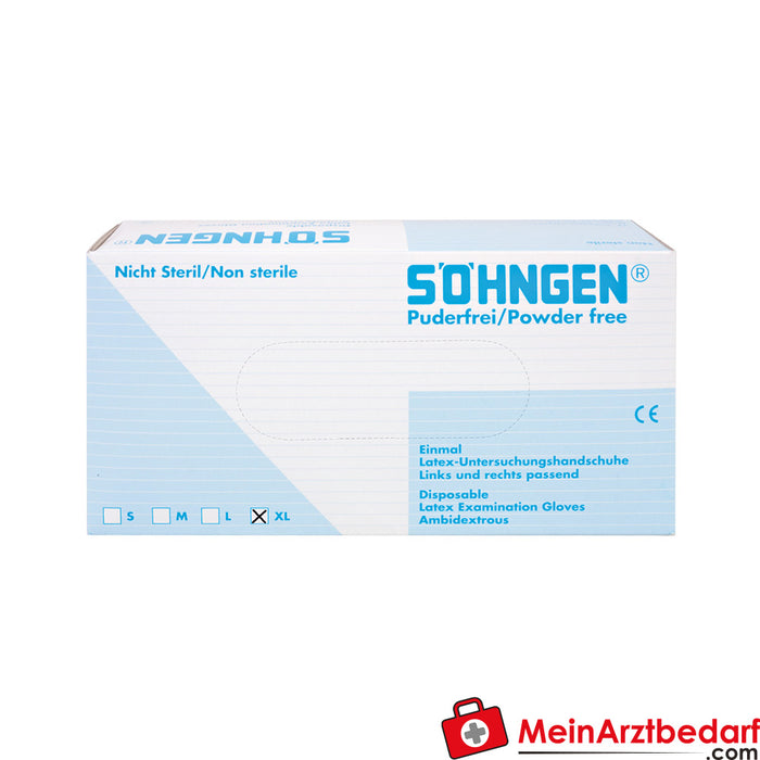 Söhngen Luvas de proteção em látex extra grandes 100 unidades ligeiramente pulverizadas