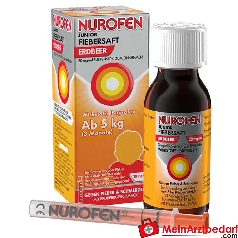 Nurofen Junior Fiebersaft Erdbeer 20mg/ml.