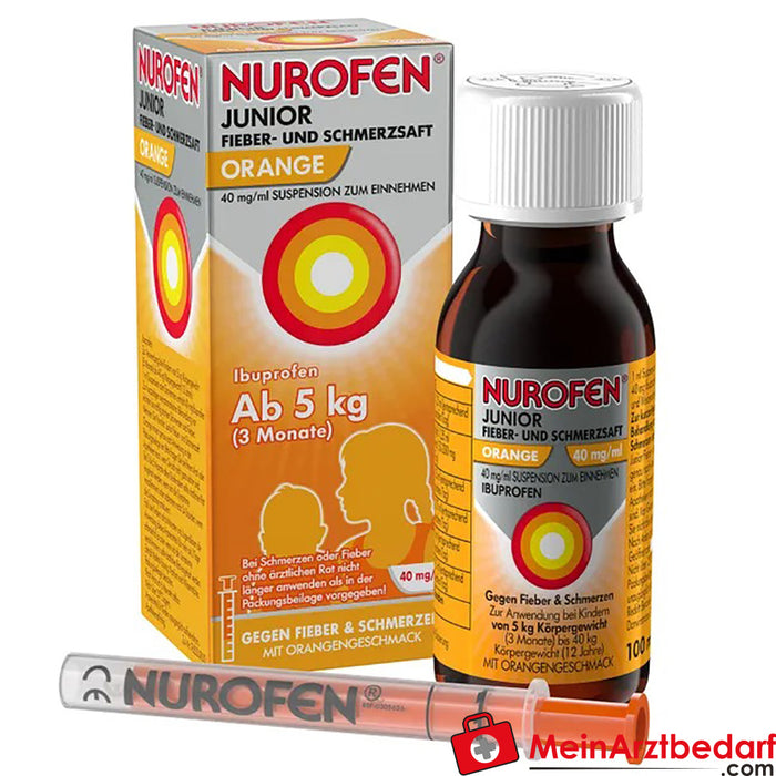 Nurofen Junior jus de fièvre et antidouleur orange 40mg/ml Susp.