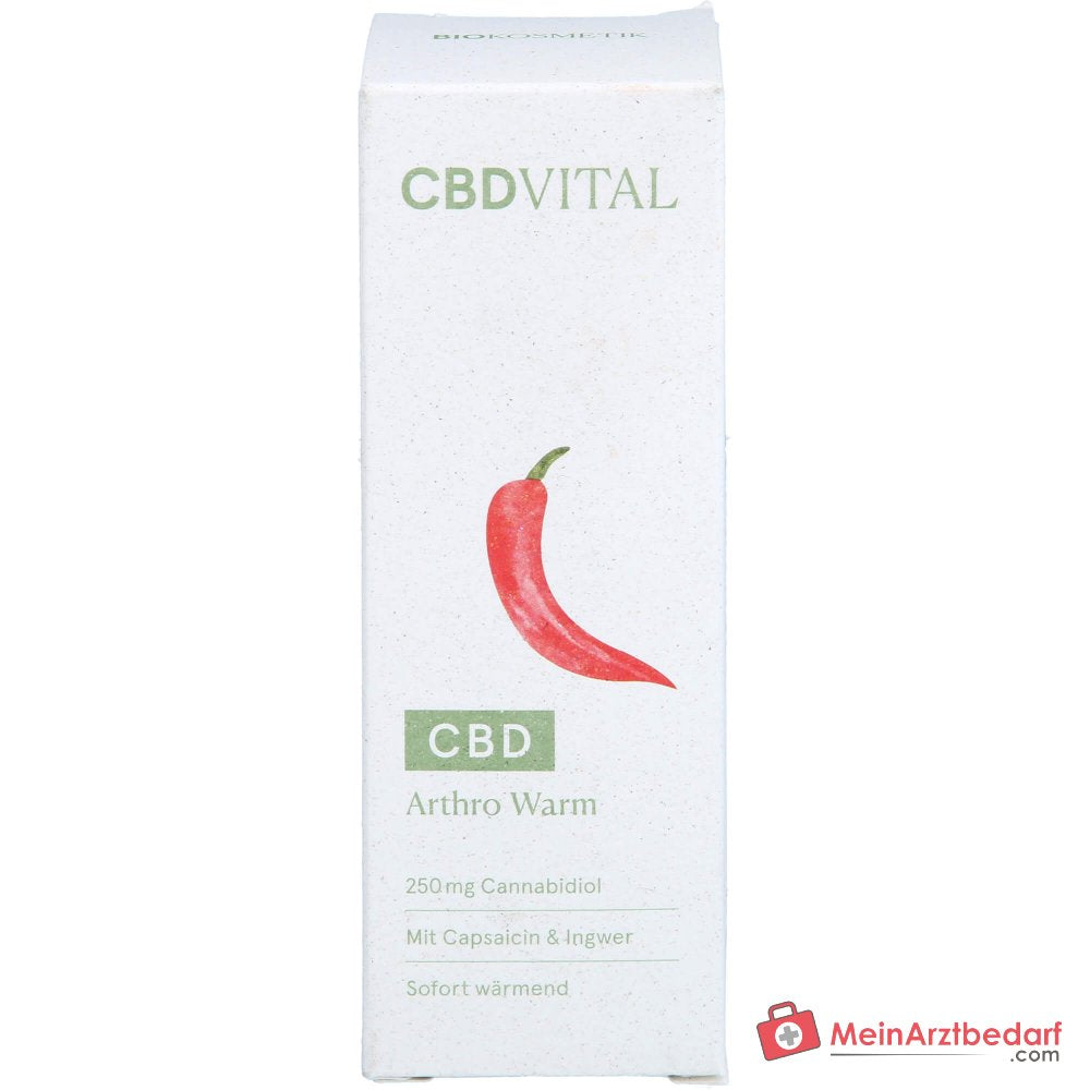 CBD Arthro Warm Cannabidiol / Extrait de Boswellia / MSM / Menthol / Camphre / Huile d'orange / Extrait de gingembre / Extrait de capsicum / Panthénol / Huile de clou de girofle / Crème chauffante Aloe Vera, 100 ml