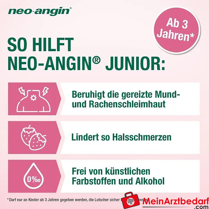 neo-angin® HALSSCHMERZLUTSCHER junior，8 件。