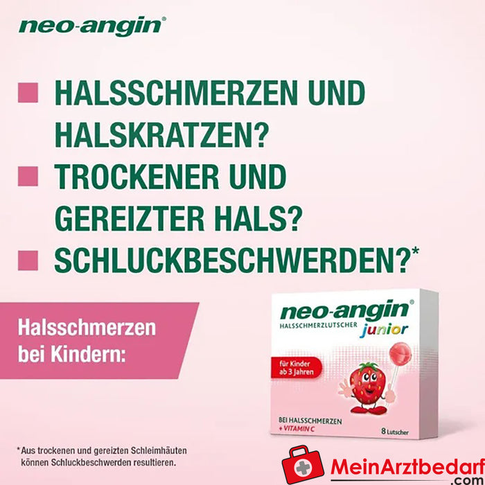 neo-angin® HALSSCHMERZLUTSCHER junior，8 件。