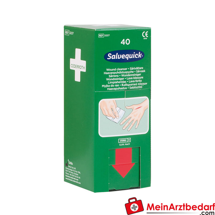 Salvequick salviette detergenti per ferite confezione di ricambio da 40 pz.