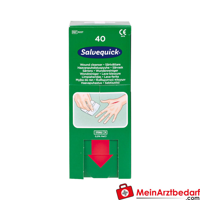Salvequick wound cleansing wipes refill carton 40 pcs.
