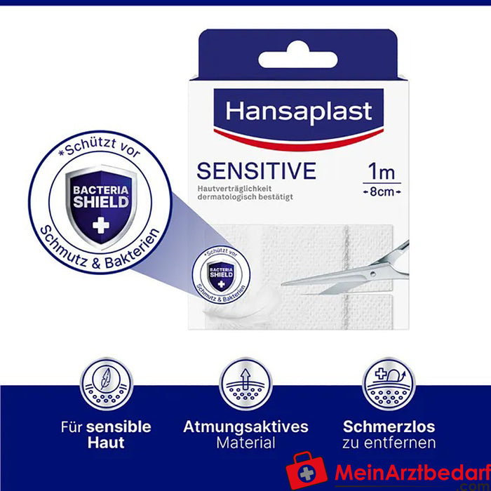 Hansaplast Sensitive 1 m x 8 cm, 1 pc