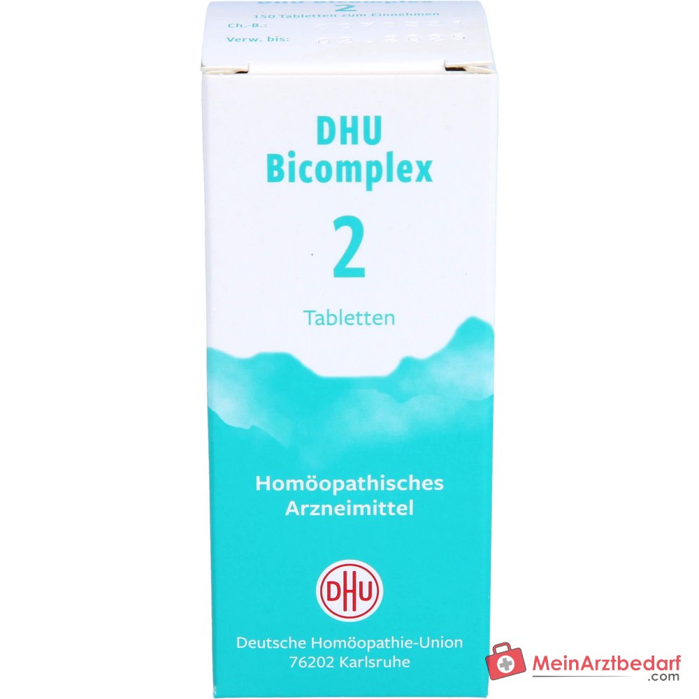 DHU Bicomplex 2 Tabletten – Calcium phosphoricum D6, Ferrum phosphoricum D6, Kalium phosphoricum D6, Natrium chloratum D6, Silicea D12, 150 Stück