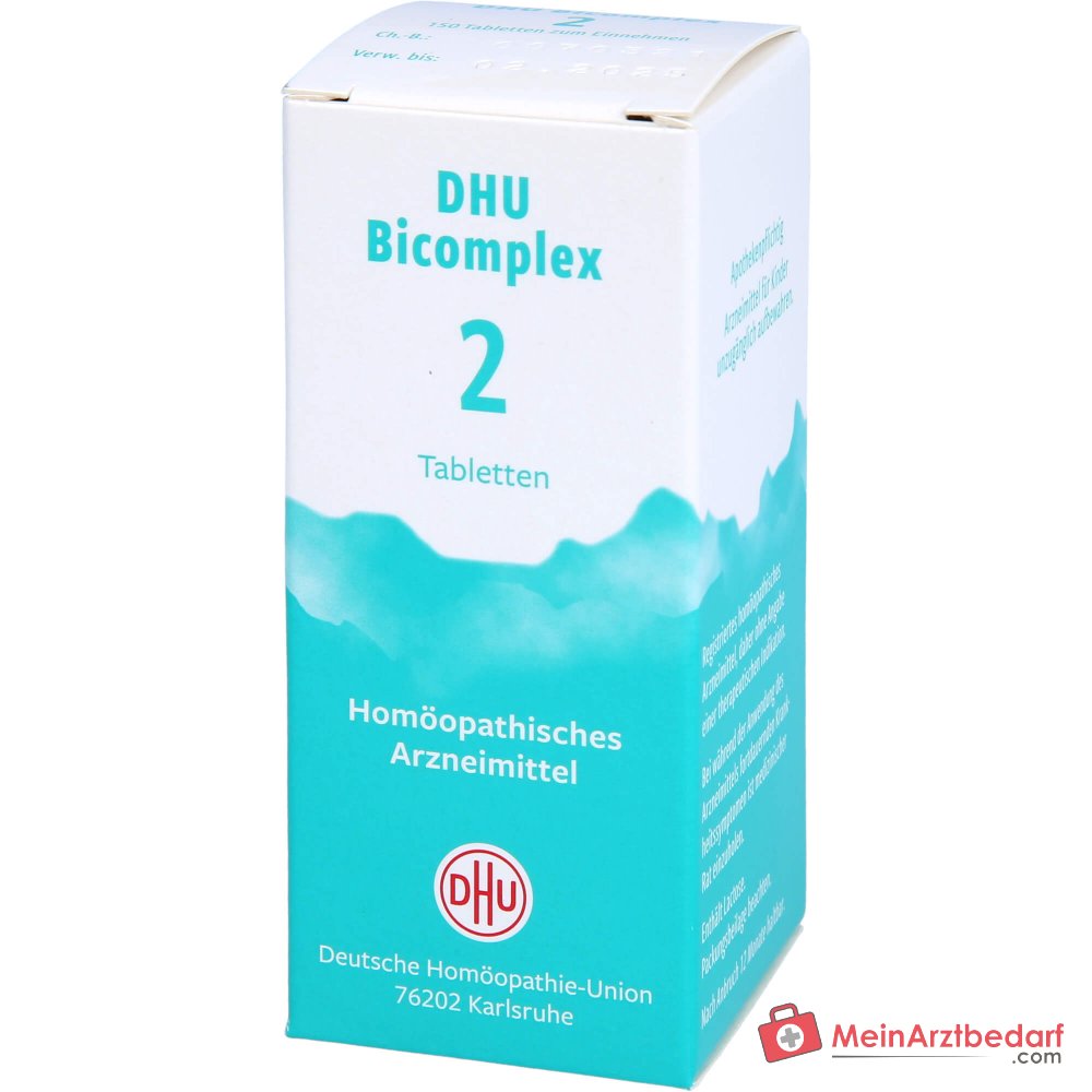 DHU Bicomplex 2 Tabletten – Calcium phosphoricum D6, Ferrum phosphoricum D6, Kalium phosphoricum D6, Natrium chloratum D6, Silicea D12, 150 Stück