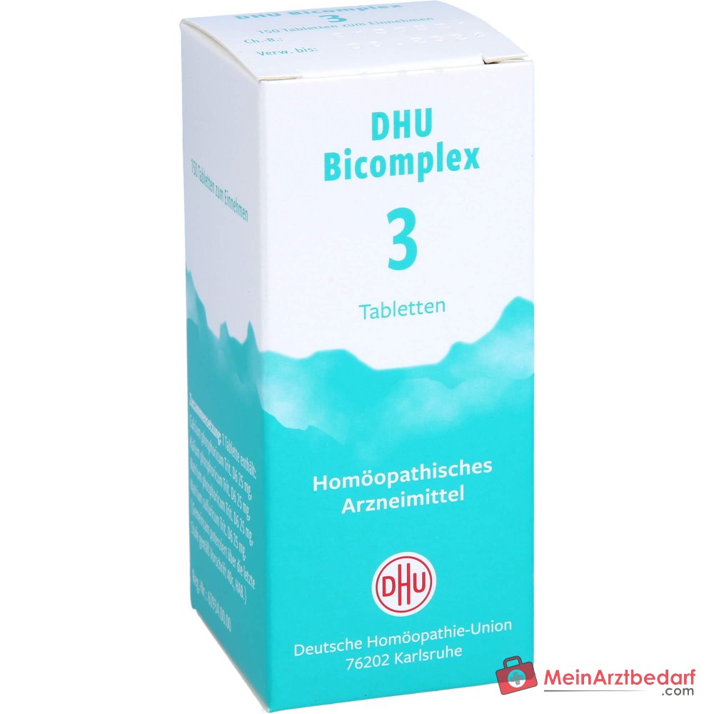 DHU Bicomplex 3 Natrium phosphoricum D6, Natrium sulfuricum D6, Calcium phosphoricum D6, Potassium phosphoricum 25 mg tabletki każda