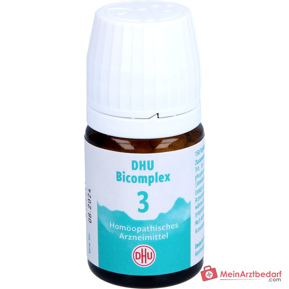 DHU Bicomplex 3 Natrium phosphoricum D6, Natrium sulfuricum D6, Calcium phosphoricum D6, Potassium phosphoricum 25 mg tabletki każda