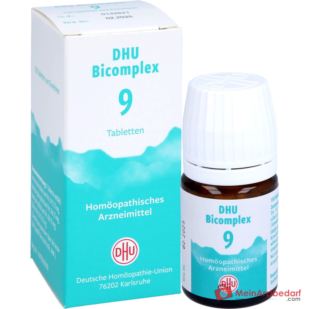 DHU Bicomplex 9 Ferrum phosphoricum / Natrium phosphoricum / Natrium sulfuricum / Silicea Tabletten, 150 Stuks.