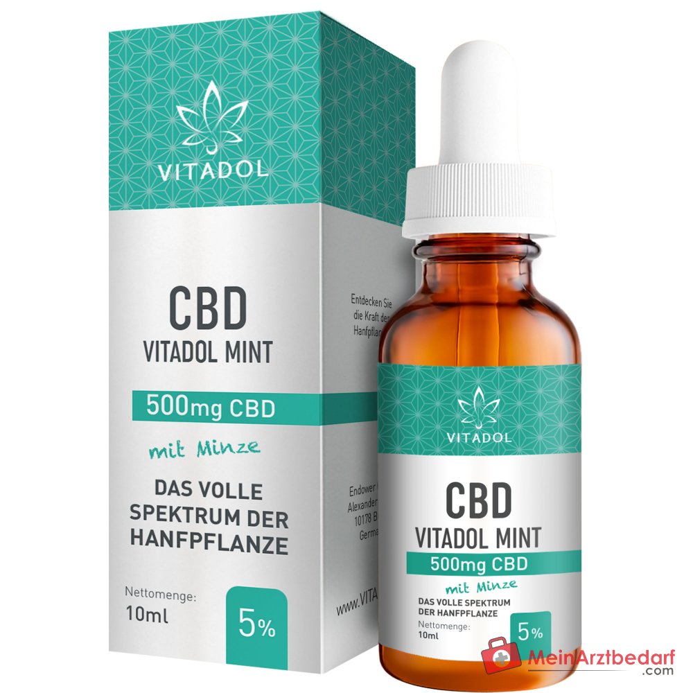 VITADOL Menthe 5% Huile de CBD à spectre complet 10 ml 500 mg