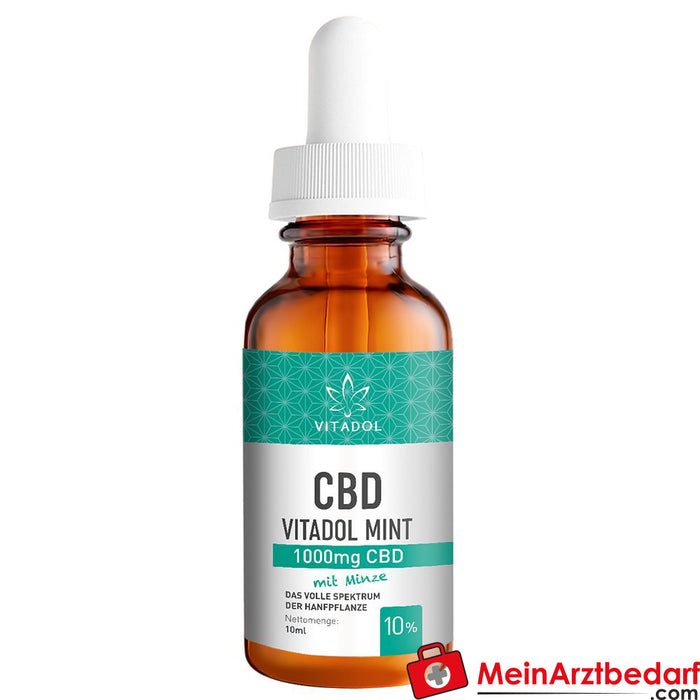 CBD 10 % 有机大麻提取物油 - Vitadol Mint