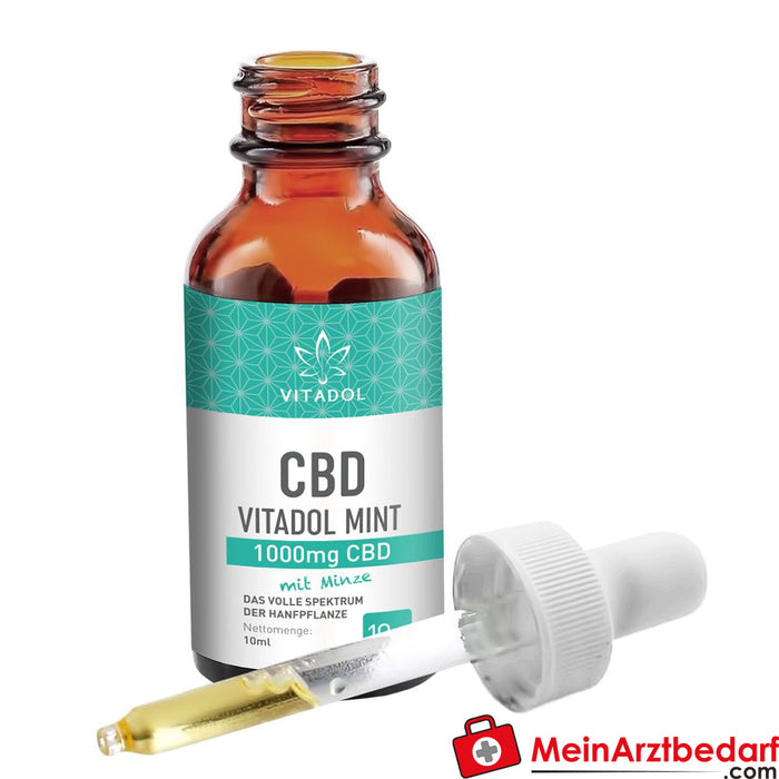 CBD 10 % óleo de extrato de cânhamo biológico - Vitadol Mint