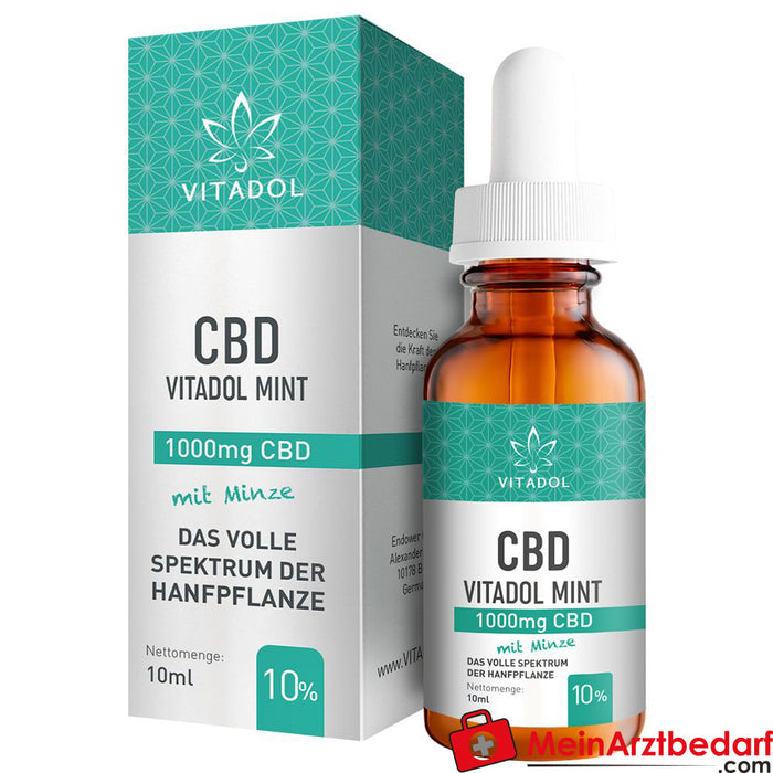 CBD 10 % aceite de extracto de cáñamo orgánico - Vitadol Menta