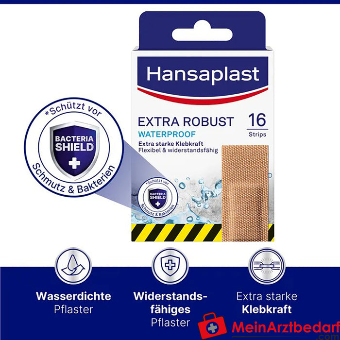 Hansaplast Extra Robust Waterproof Strips, 16 pces