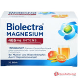 Biolectra Magnesium 486 mg intens Magnesiumcitrat Trinkpulver Orangen-Mango-Geschmack, 20 Beutel.