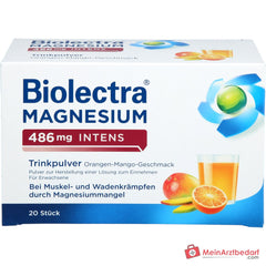 Biolectra Magnesium 486 mg intens Magnesiumcitrat Trinkpulver Orangen-Mango-Geschmack, 20 Beutel.