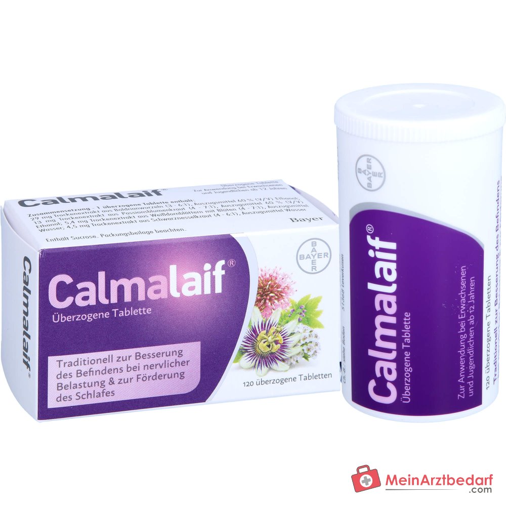 Calmalaif Baldrian Passionsblume Schwarznessel Weißdorn überzogene Tabletten 120 Stück
