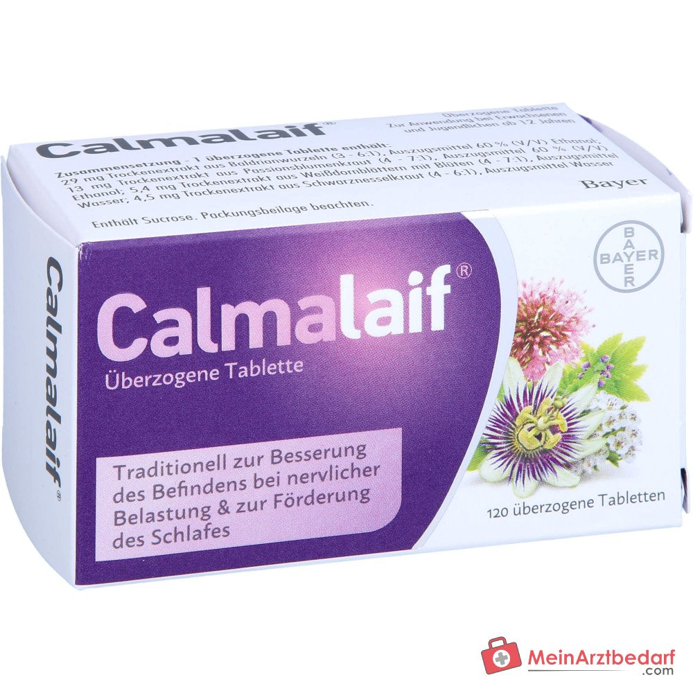 Calmalaif Baldrian Passionsblume Schwarznessel Weißdorn überzogene Tabletten 120 Stück