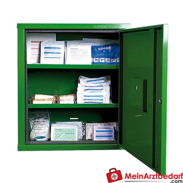 Söhngen first aid cabinet EUROSAFE green filling standard DIN 13169