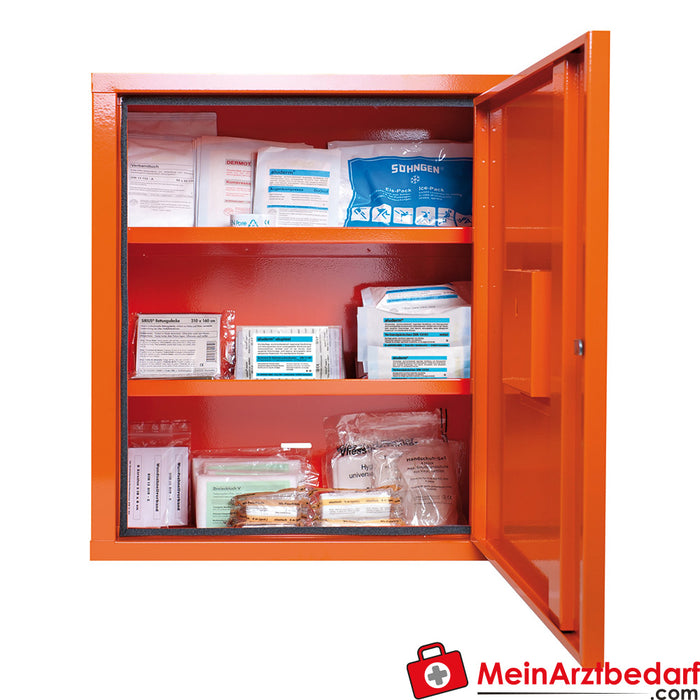Söhngen first aid cabinet EUROSAFE orange filling standard DIN 13169