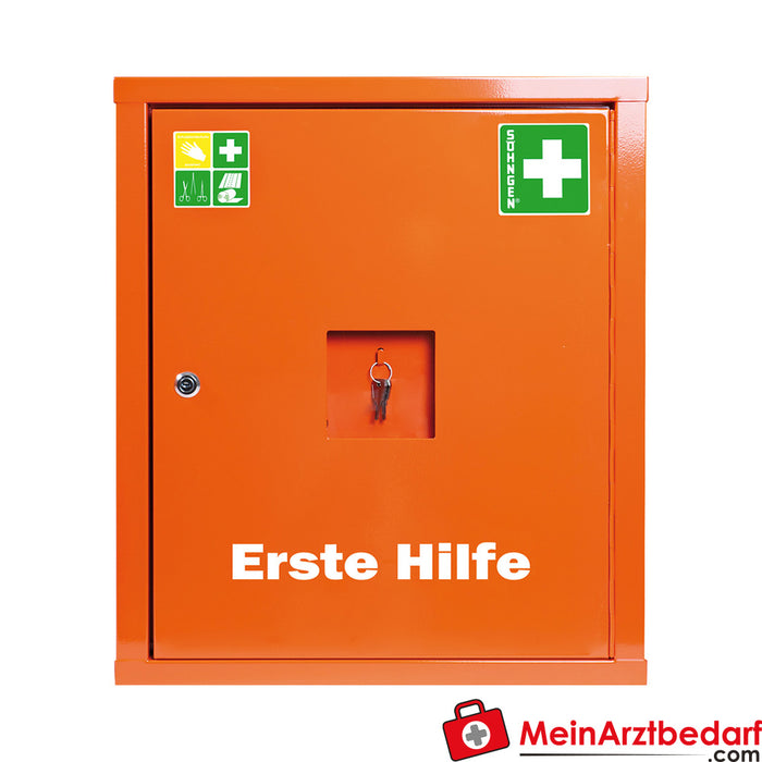 Söhngen first aid cabinet EUROSAFE orange filling standard DIN 13169