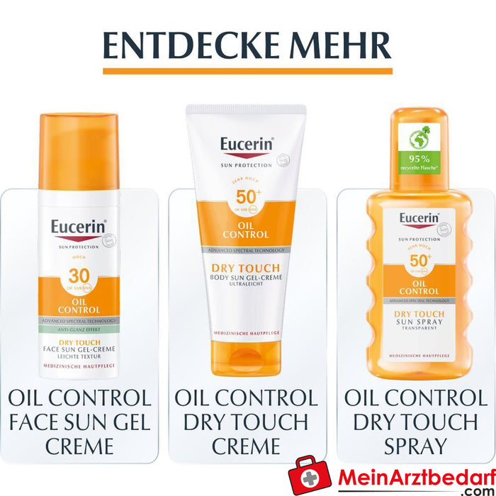 Eucerin® Oil Control Tinted Face Sun Gel-Cream with SPF 50+ - yağlı ve lekeli ciltler için, 50ml
