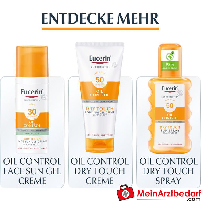 Eucerin® Oil Control Crema-Gel solare colorata per il viso con SPF 50+ - per pelli grasse e con imperfezioni, 50ml