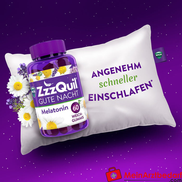 WICK ZzzQuil Goede nacht met melatonine, 30 stuks.