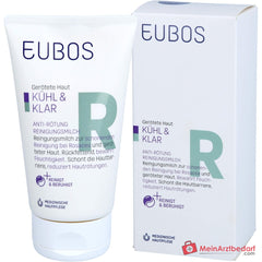 Eubos Kühl und Klar Anti-Rötung Reinigungsmilch Bisabolol / Jojobaöl / Hagebuttenkernöl / Pflaumenkernöl / Italienische Immortelle Reinigungsmilch, 150 ml.