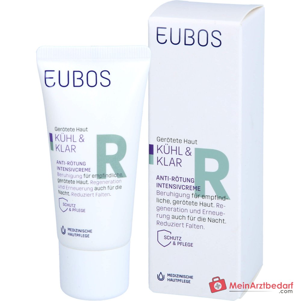 Eubos Kühl und Klar Anti-Rötung Intensivcreme Hydra Synol DOI / Mikrosilber / Italienische Immortelle Creme, 30 ml.