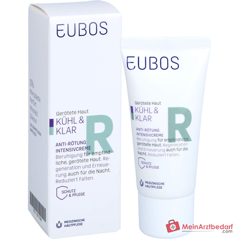 Eubos Kühl und Klar Anti-Rötung Intensivcreme Hydra Synol DOI / Mikrosilber / Italienische Immortelle Creme, 30 ml.