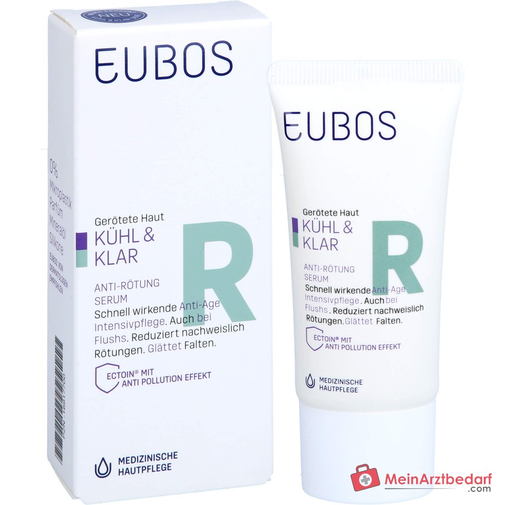 Eubos Kühl und Klar Anti-Rötung Serum Ectoin / Panthenol / Helichrysum Italicum Extrakt Konzentrat, 30 ml.