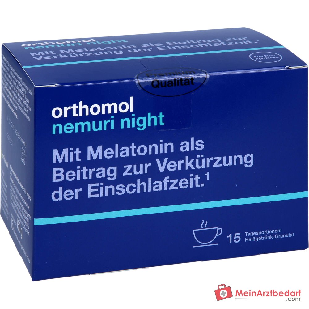 Orthomol Nemuri night Heissgetraenk-Granulat mit Melatonin, 15 x 10 g.