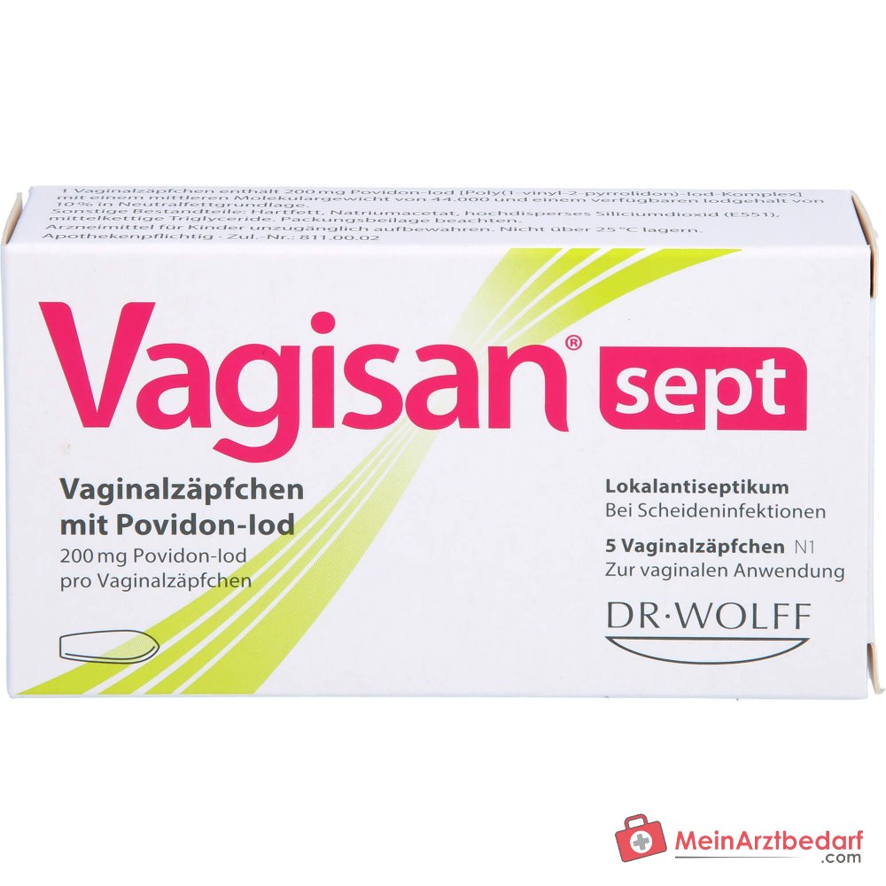 Vagisan sept Vaginalzäpfchen mit Povidon-Iod, 5 St..