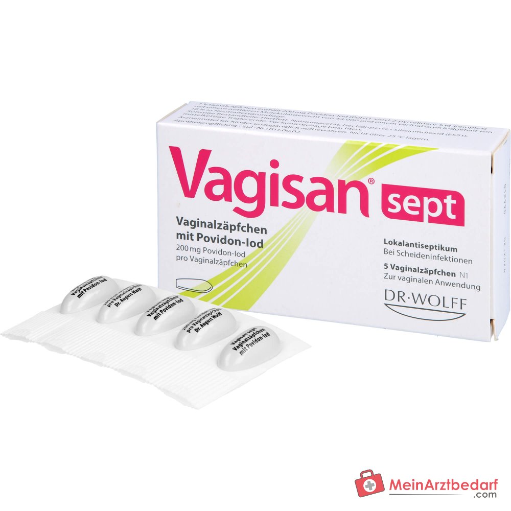 Vagisan sept Vaginalzäpfchen mit Povidon-Iod, 5 St..