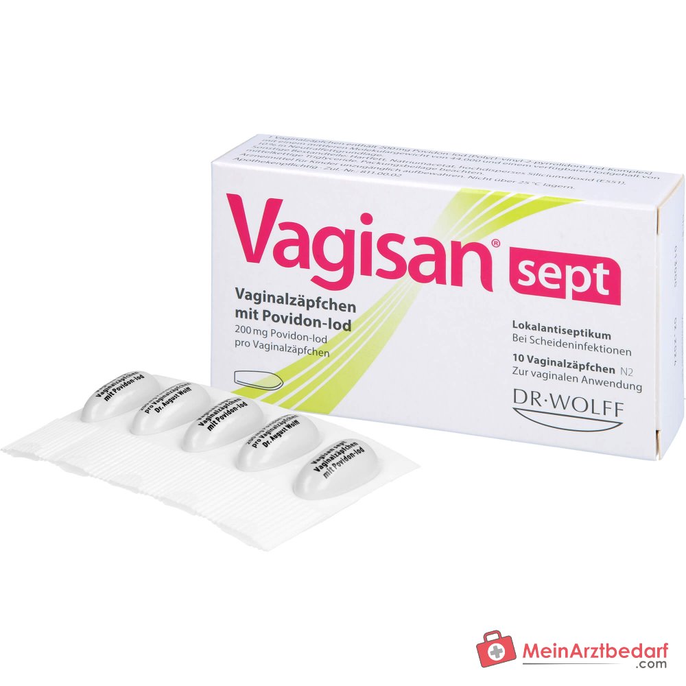 Vagisan sept Vaginalzäpfchen mit Povidon-Iod, 10 St..