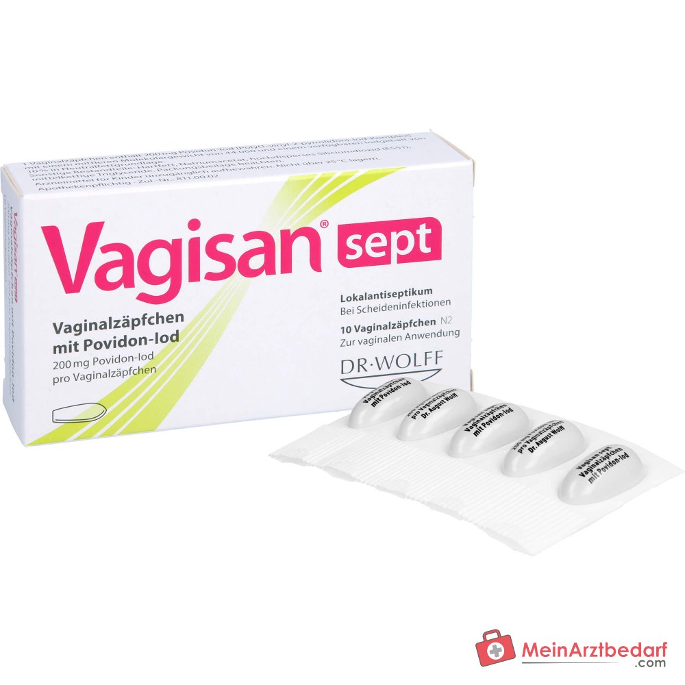 Vagisan sept Vaginalzäpfchen mit Povidon-Iod, 10 St..