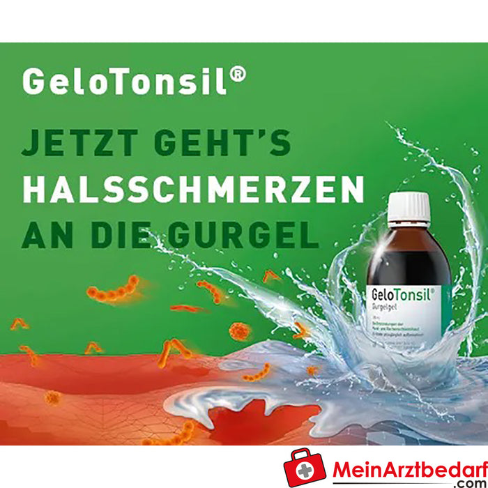 Le gel en gargarisme GeloTonsil soulage les maux de gorge et les difficultés de déglutition, 200ml