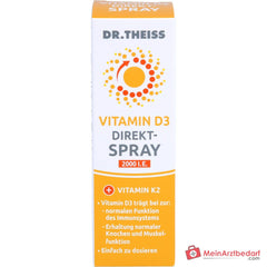 Dr. Theiss Vitamin D3 Direkt-Spray Cholecalciferol / Menachinon Mundspray, 20 ml.