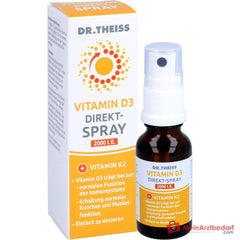 Dr. Theiss Vitamin D3 Direkt-Spray Cholecalciferol / Menachinon Mundspray, 20 ml.