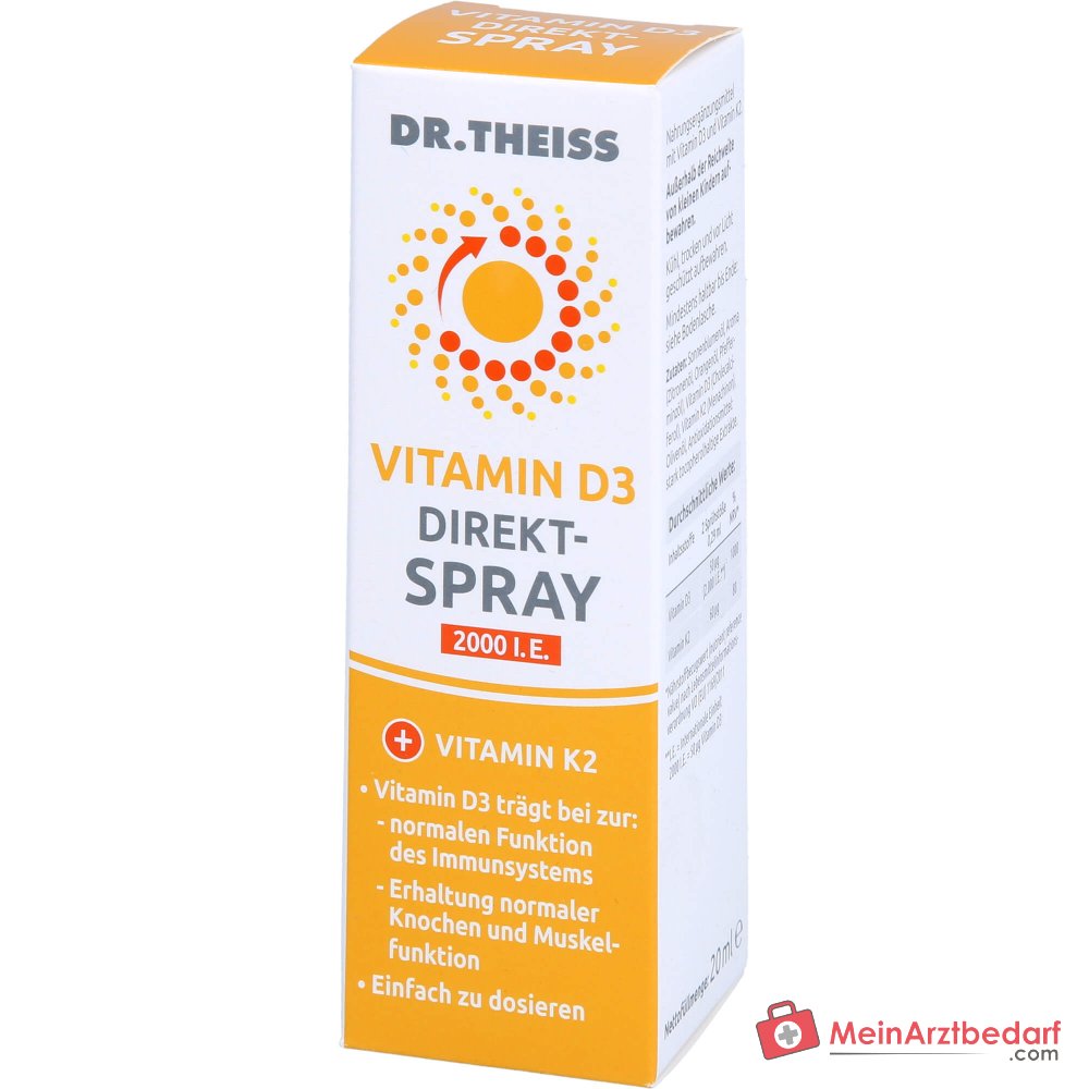 Dr. Theiss Vitamin D3 Direkt-Spray Cholecalciferol / Menachinon Mundspray, 20 ml.