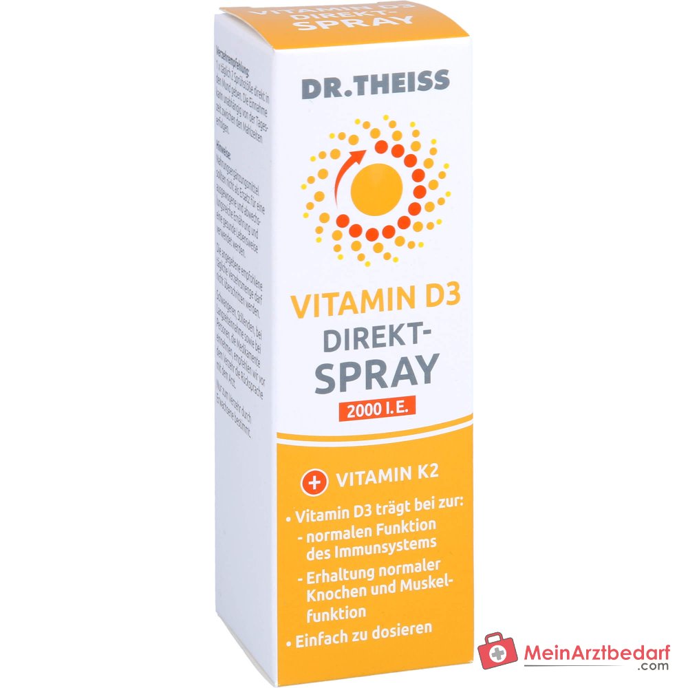Dr. Theiss Vitamin D3 Direkt-Spray Cholecalciferol / Menachinon Mundspray, 20 ml.