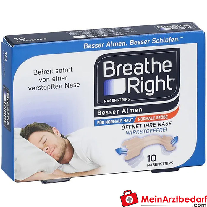 Better Breathe Breathe Right Burun Flasterleri Bej Normal, 10 adet.